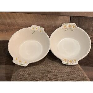 2 Metlox Poppytrail Sculptured Daisy,‎ 8" & 9" Round Serving Bowls